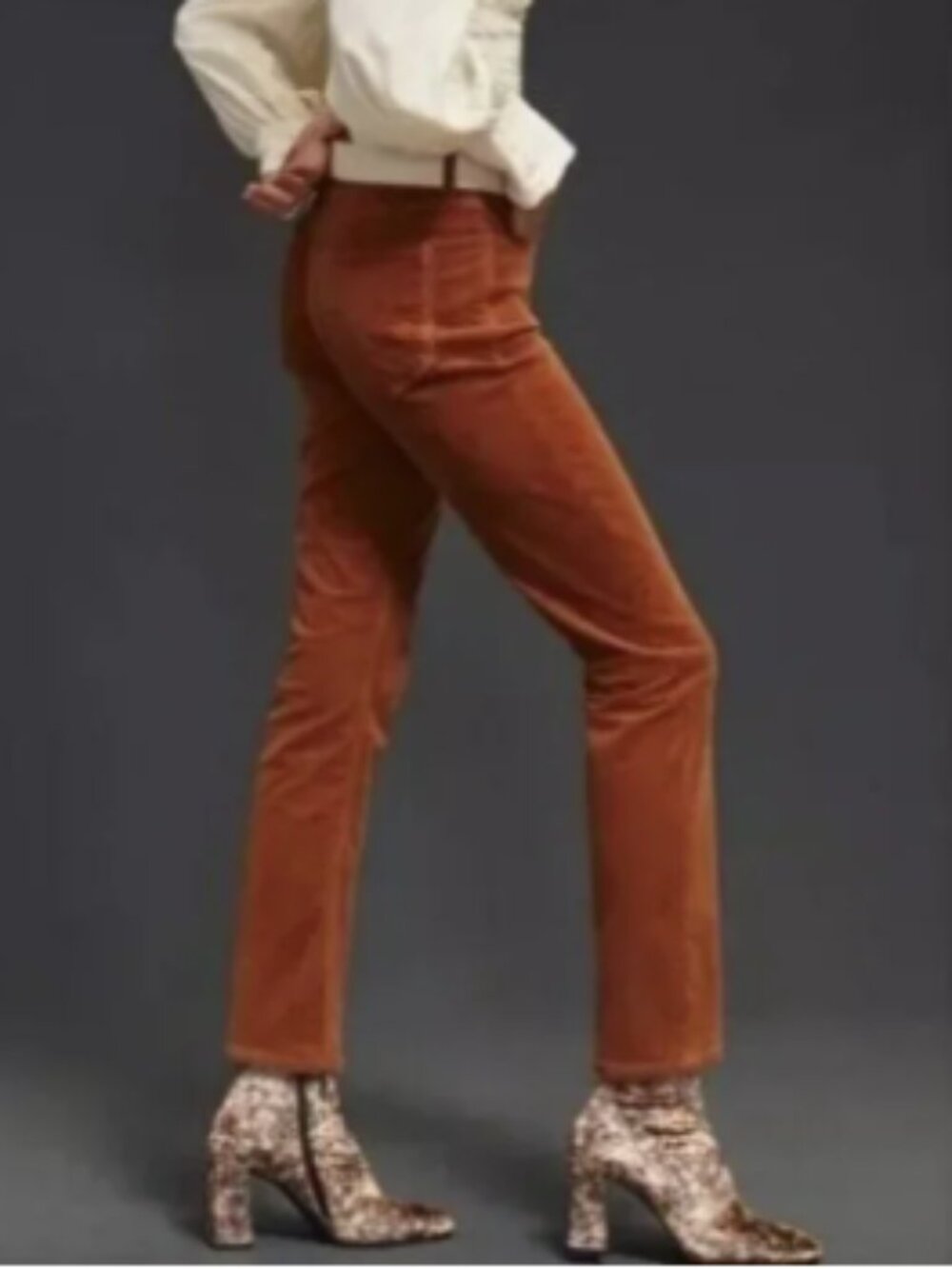 MOTHER Mid Rise Dazzler Ankle Hopscotch Caramel Corduroy Pants 26